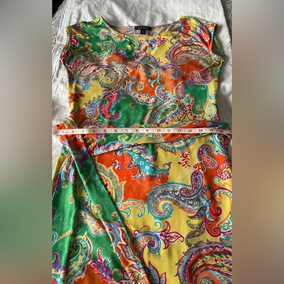 Ralph Lauren multi-print a line dress with belt. Size S. - Picture 7 of 8